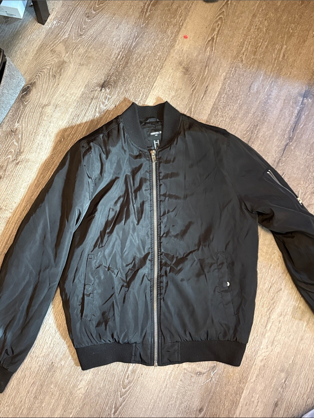 Forever 21 Men's Black Bomber Jacket